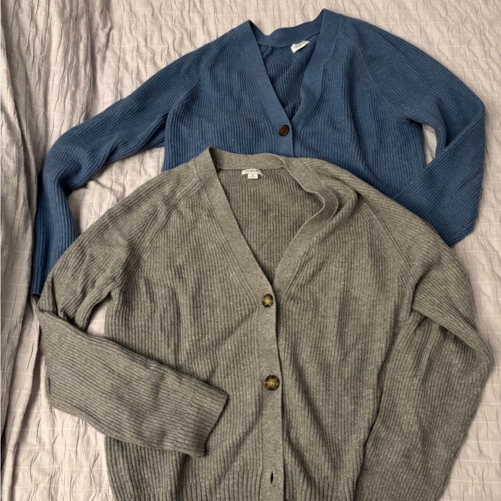 J. Crew Blue and Gray Cardigan Duo